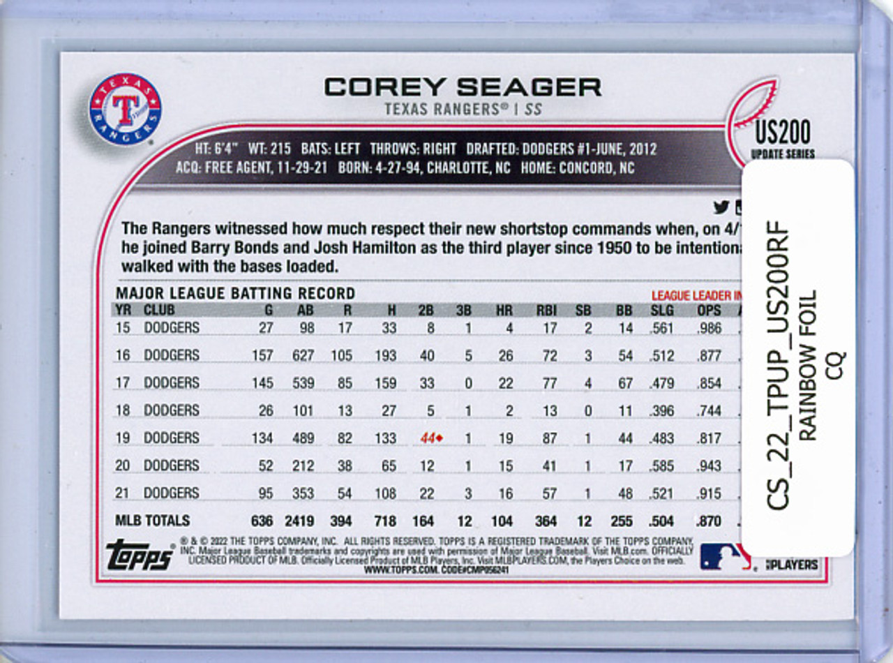 Corey Seager 2022 Topps Update #US200 Rainbow Foil (CQ)