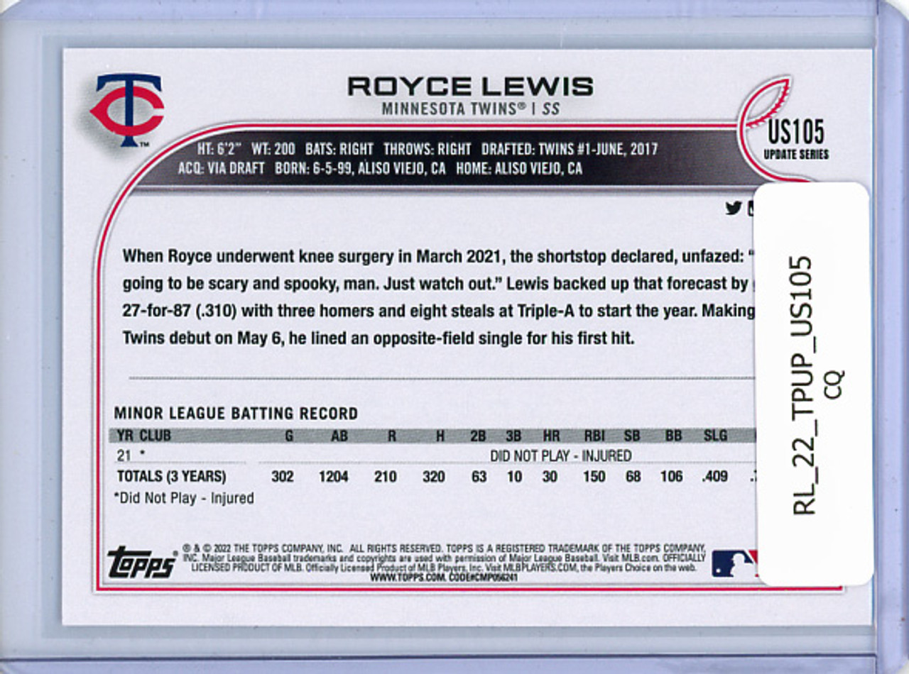 Royce Lewis 2022 Topps Update #US105 (CQ)