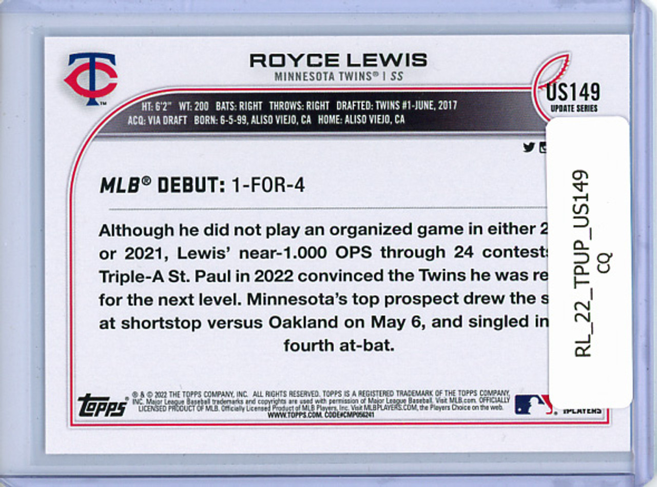 Royce Lewis 2022 Topps Update #US149 Rookie Debut (CQ)