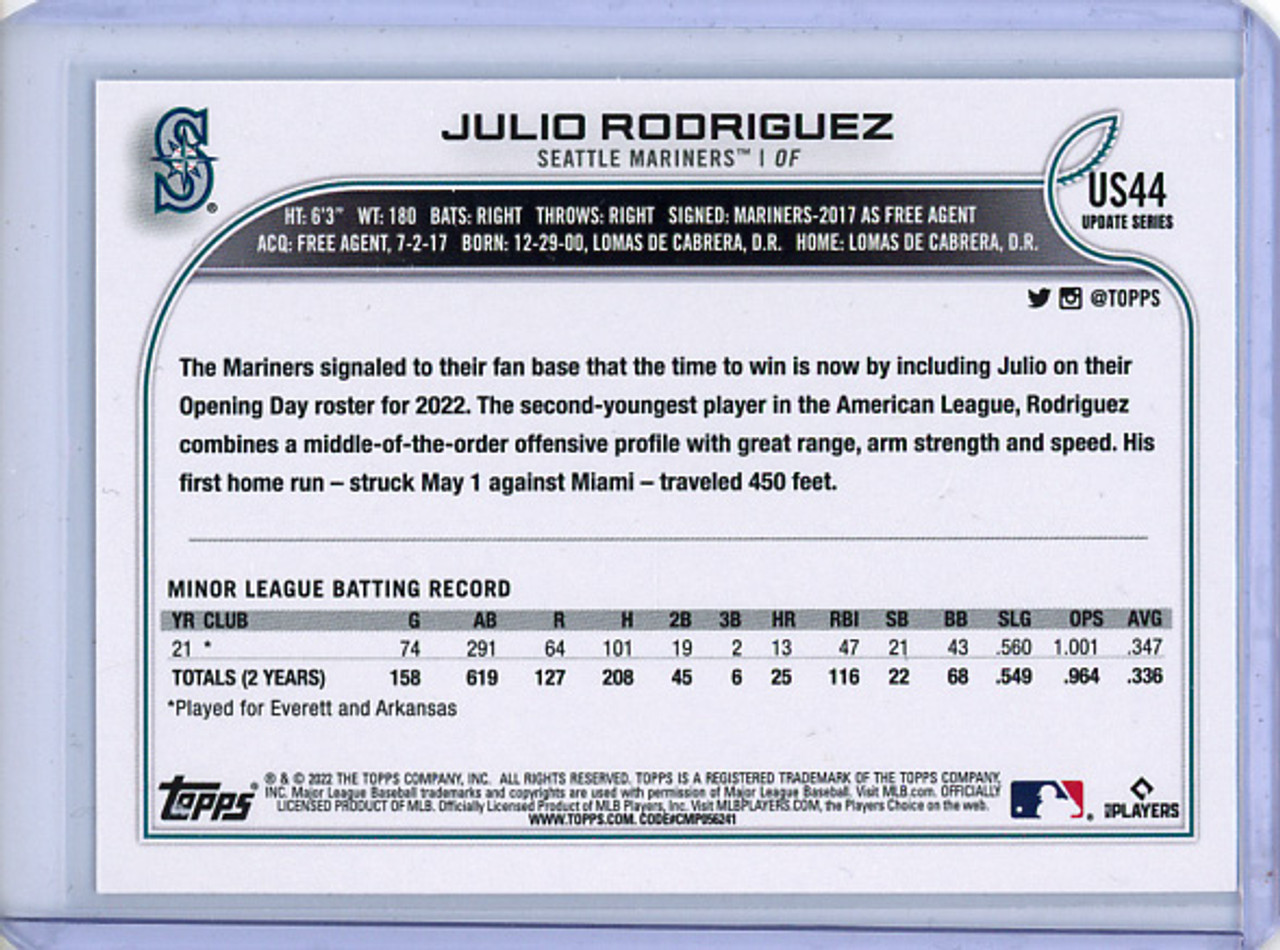Julio Rodriguez 2022 Topps Update #US44 (4) (CQ)