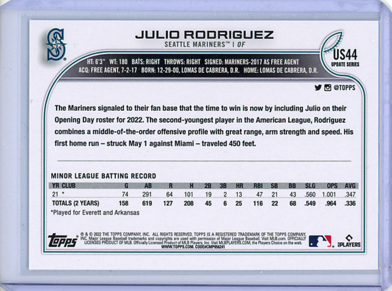 Julio Rodriguez 2022 Topps Update #US44 (6) (CQ)