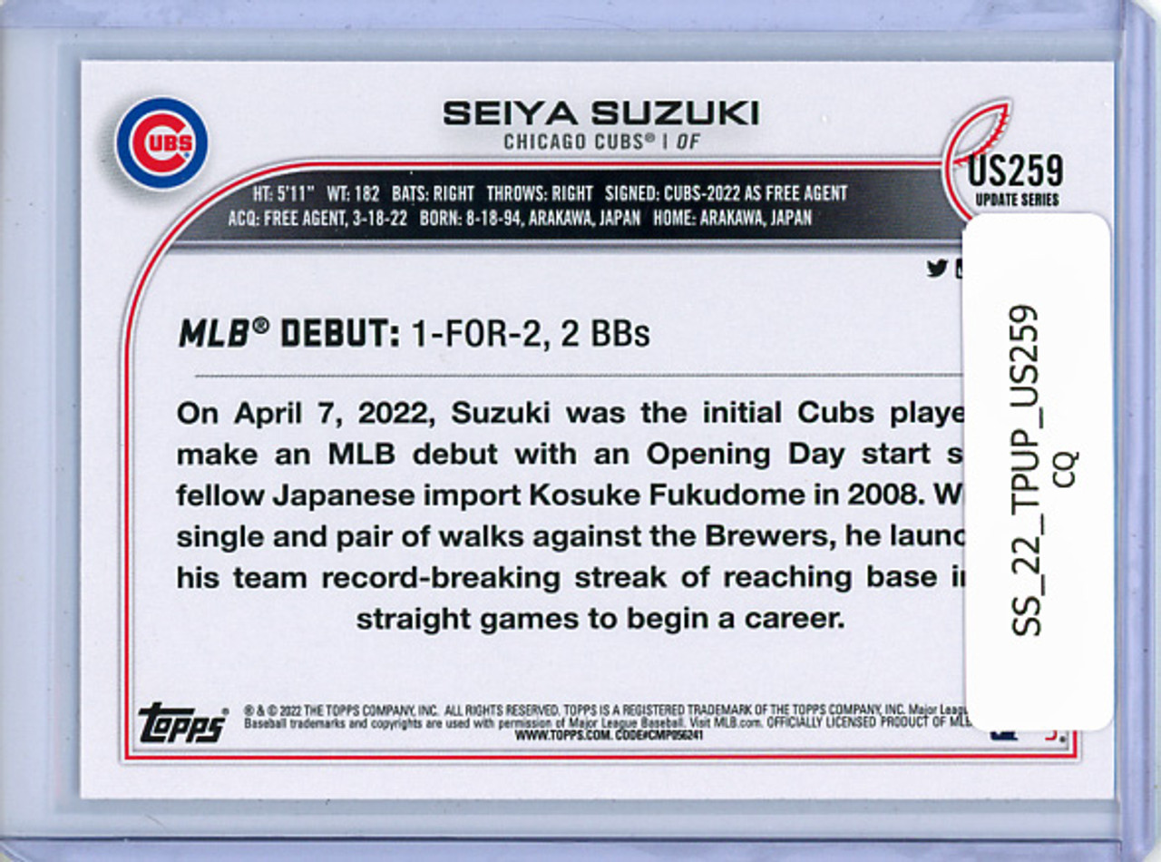 Seiya Suzuki 2022 Topps Update #US259 Rookie Debut (CQ)