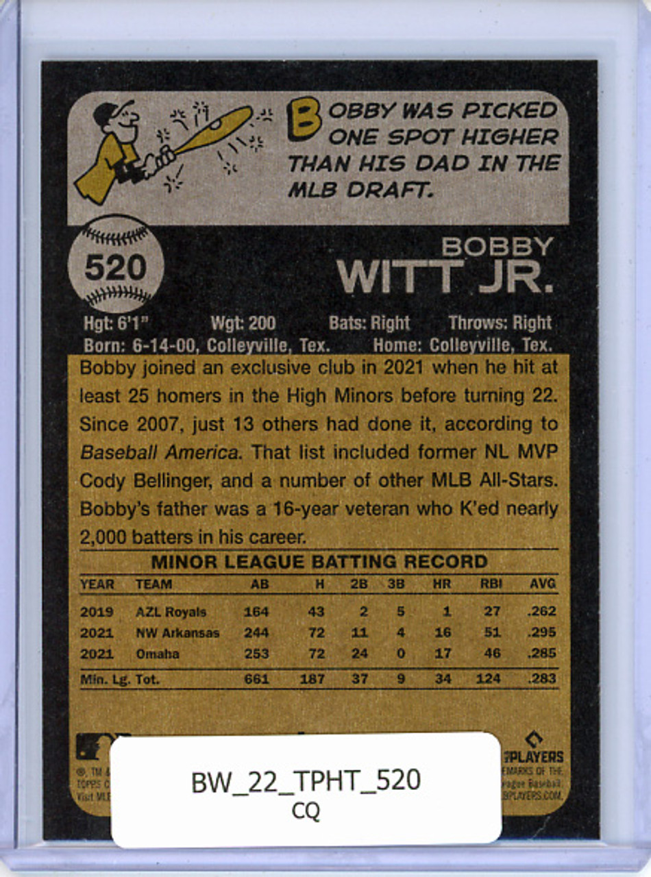 Bobby Witt Jr. 2022 Heritage High Number #520 (CQ)