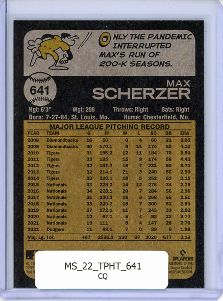 Max Scherzer 2022 Heritage High Number #641 (CQ)
