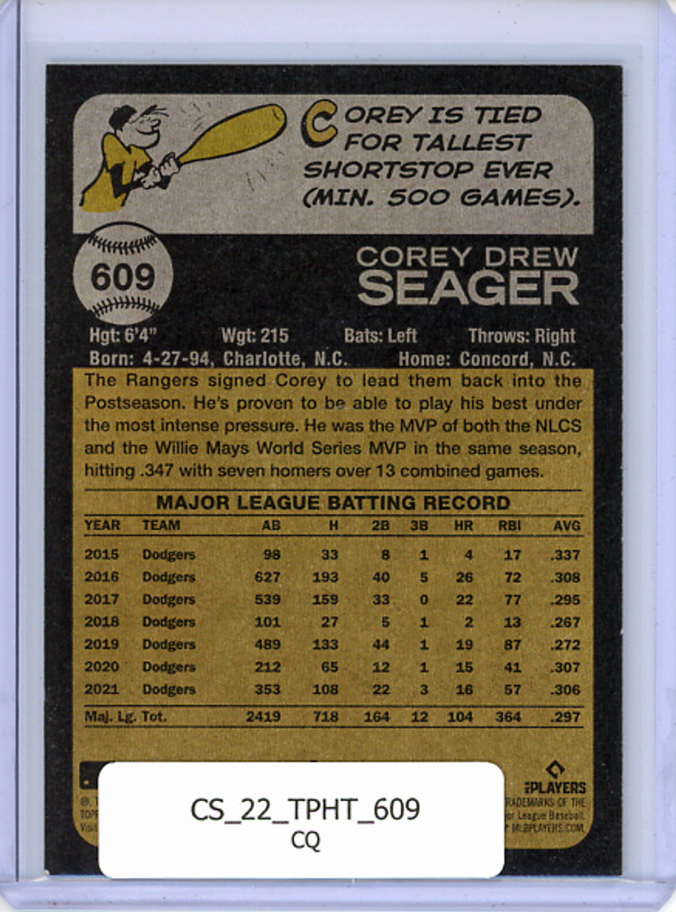 Corey Seager 2022 Heritage High Number #609 (CQ)