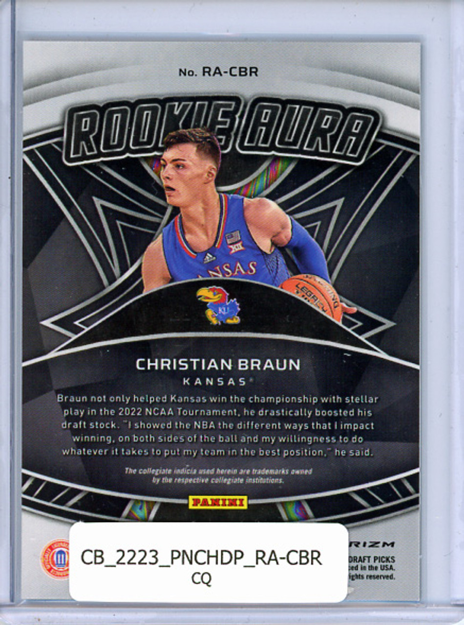 Christian Braun 2022-23 Chronicles Draft Picks, Spectra Rookie Aura #RA-CBR (CQ)