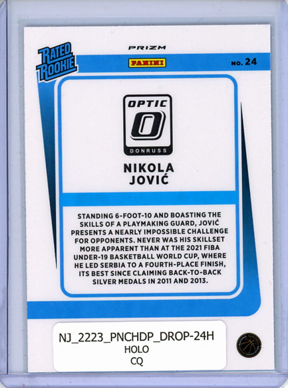 Nikola Jovic 2022-23 Chronicles Draft Picks, Donruss Optic #24 Holo (CQ)