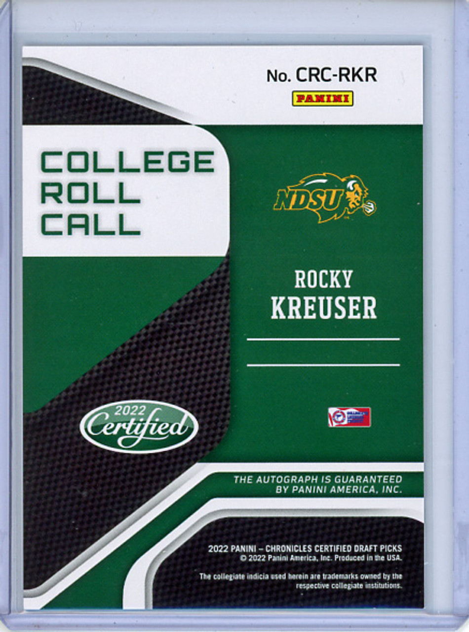 Rocky Kreuser 2022-23 Chronicles Draft Picks, Certified College Roll Call Autographs #CRC-RKR Red (#07/99) (CQ)