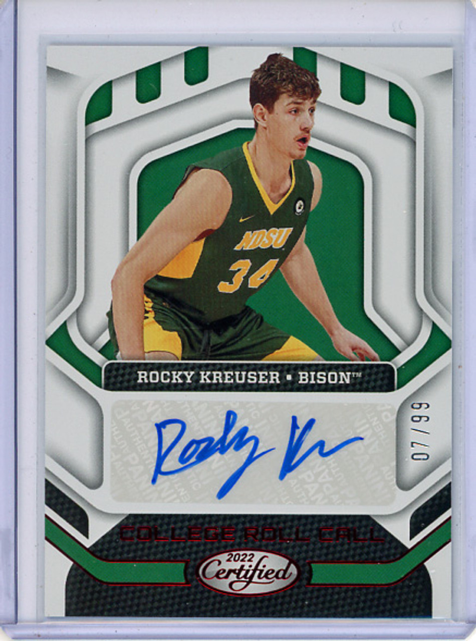 Rocky Kreuser 2022-23 Chronicles Draft Picks, Certified College Roll Call Autographs #CRC-RKR Red (#07/99) (CQ)