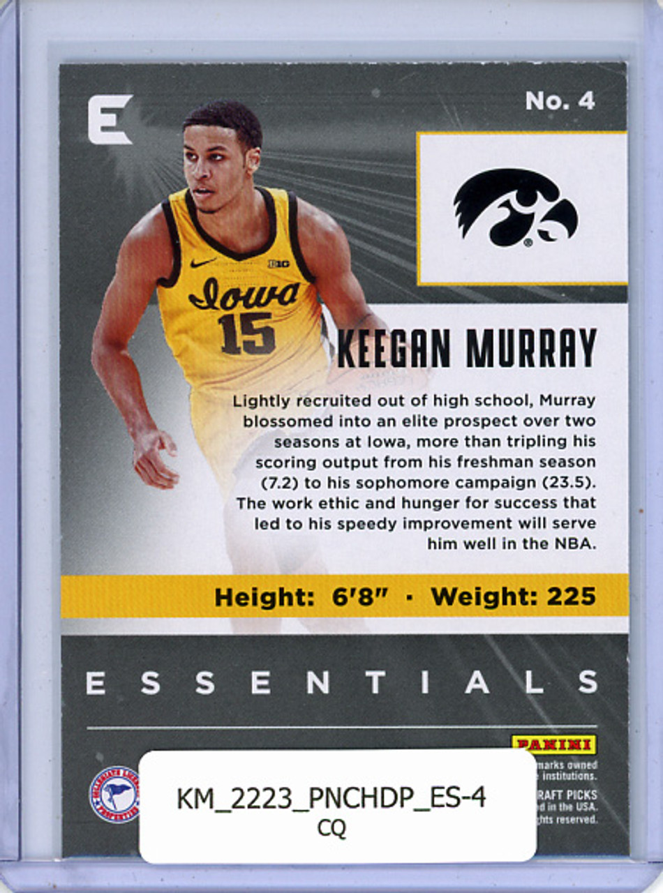 Keegan Murray 2022-23 Chronicles Draft Picks, Essentials #4 (CQ)