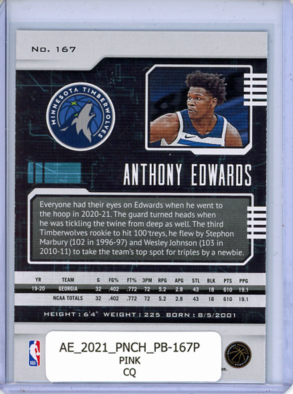 Anthony Edwards 2020-21 Chronicles, Playbook #167 Pink (CQ)