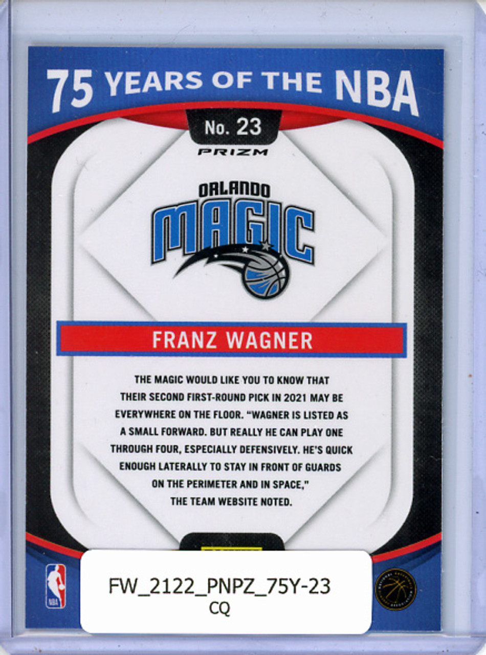 Franz Wagner 2021-22 Prizm, 75 Years of the NBA #23 (CQ)
