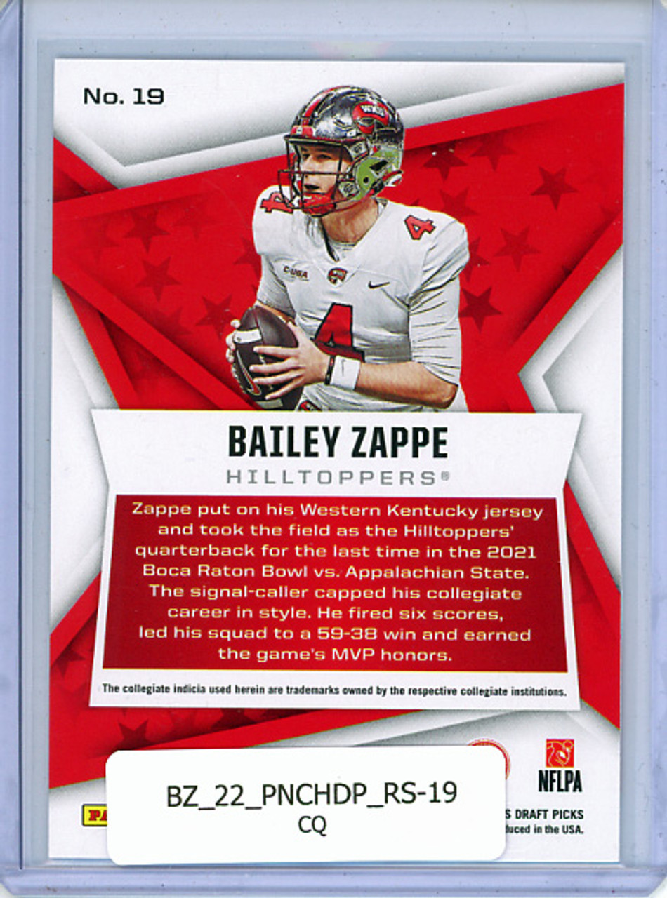 Bailey Zappe 2022 Chronicles Draft Picks, Rookies & Stars #19 (CQ)
