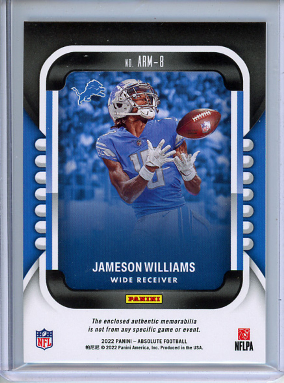 Jameson Williams 2022 Absolute, Absolute Rookie Materials #ARM-8 (1) (CQ)