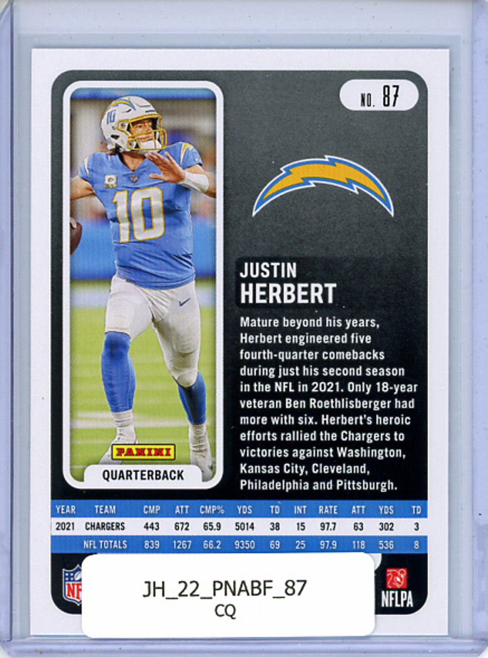 Justin Herbert 2022 Absolute #87 (CQ)