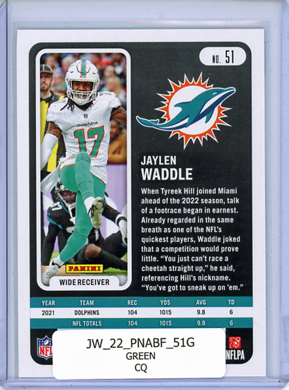 Jaylen Waddle 2022 Absolute #51 Green (CQ)