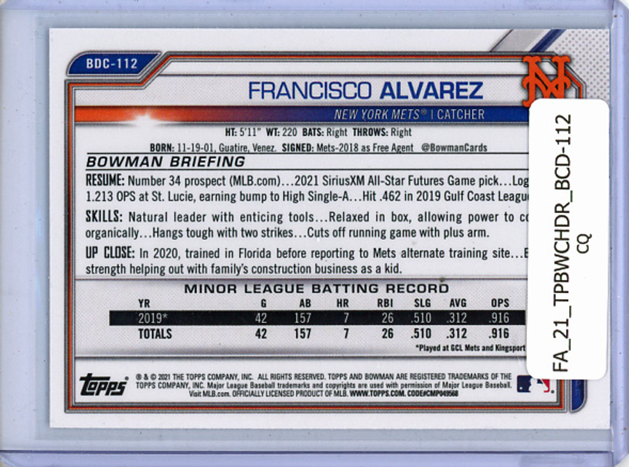 Francisco Alvarez 2021 Bowman Chrome Draft #BDC-112 (CQ)