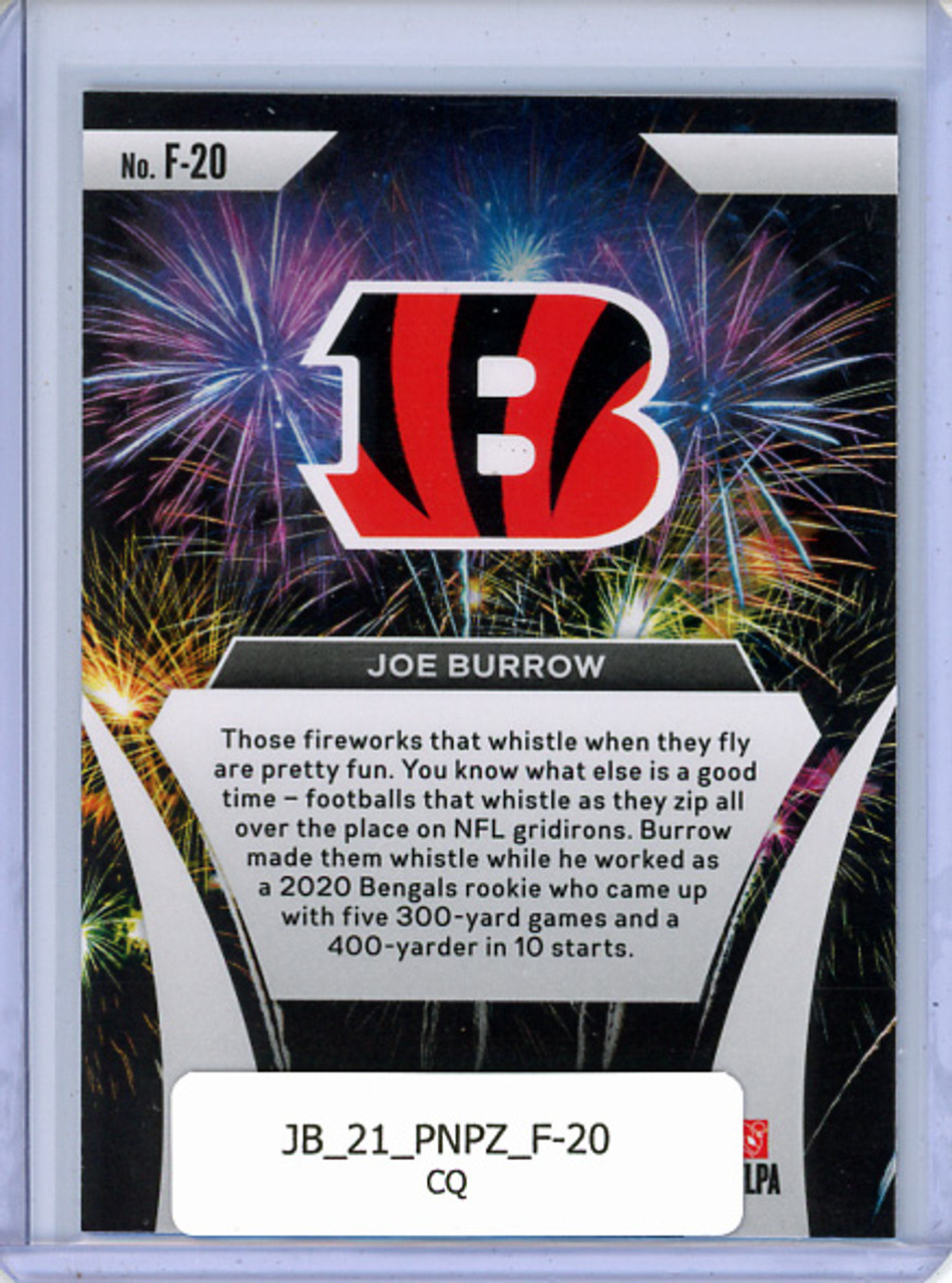 Joe Burrow 2021 Prizm, Fireworks #F-20 (CQ)