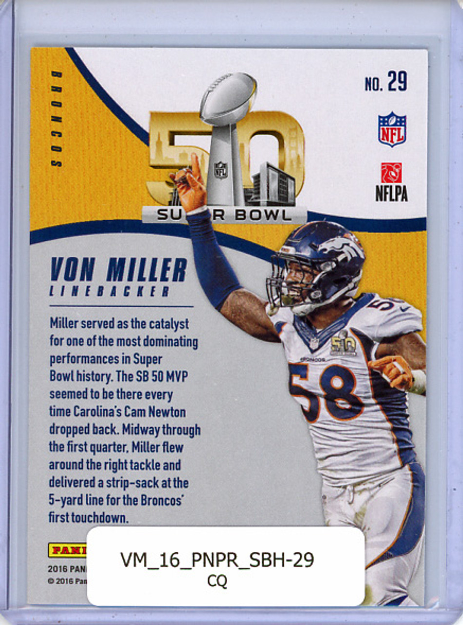 Von Miller 2016 Prestige, Super Bowl Heroes #29 (CQ)