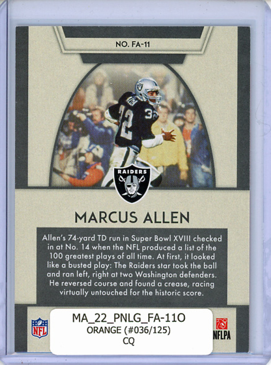 Marcus Allen 2022 Legacy, For the Ages #FA-11 Orange (#036/125) (CQ)