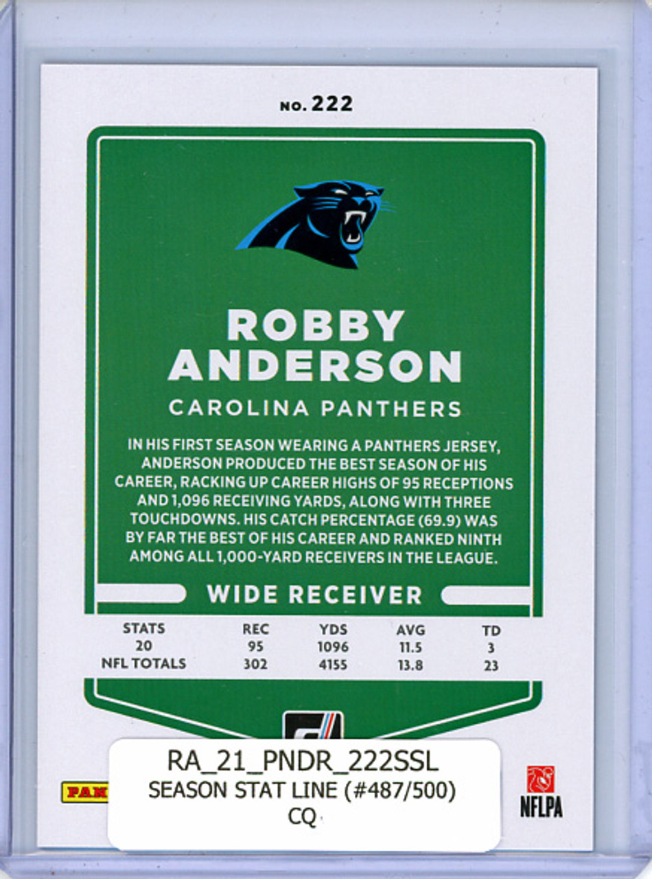 Robby Anderson 2021 Donruss #222 Season Stat Line (#487/500) (CQ)