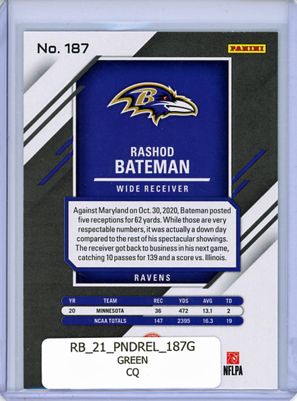 Rashod Bateman 2021 Donruss Elite #187 Green (CQ)