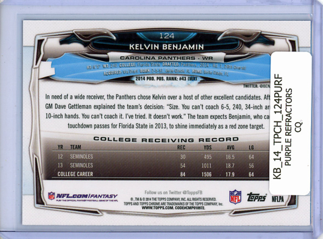 Kelvin Benjamin 2014 Topps Chrome #124 Purple Refractors (CQ)