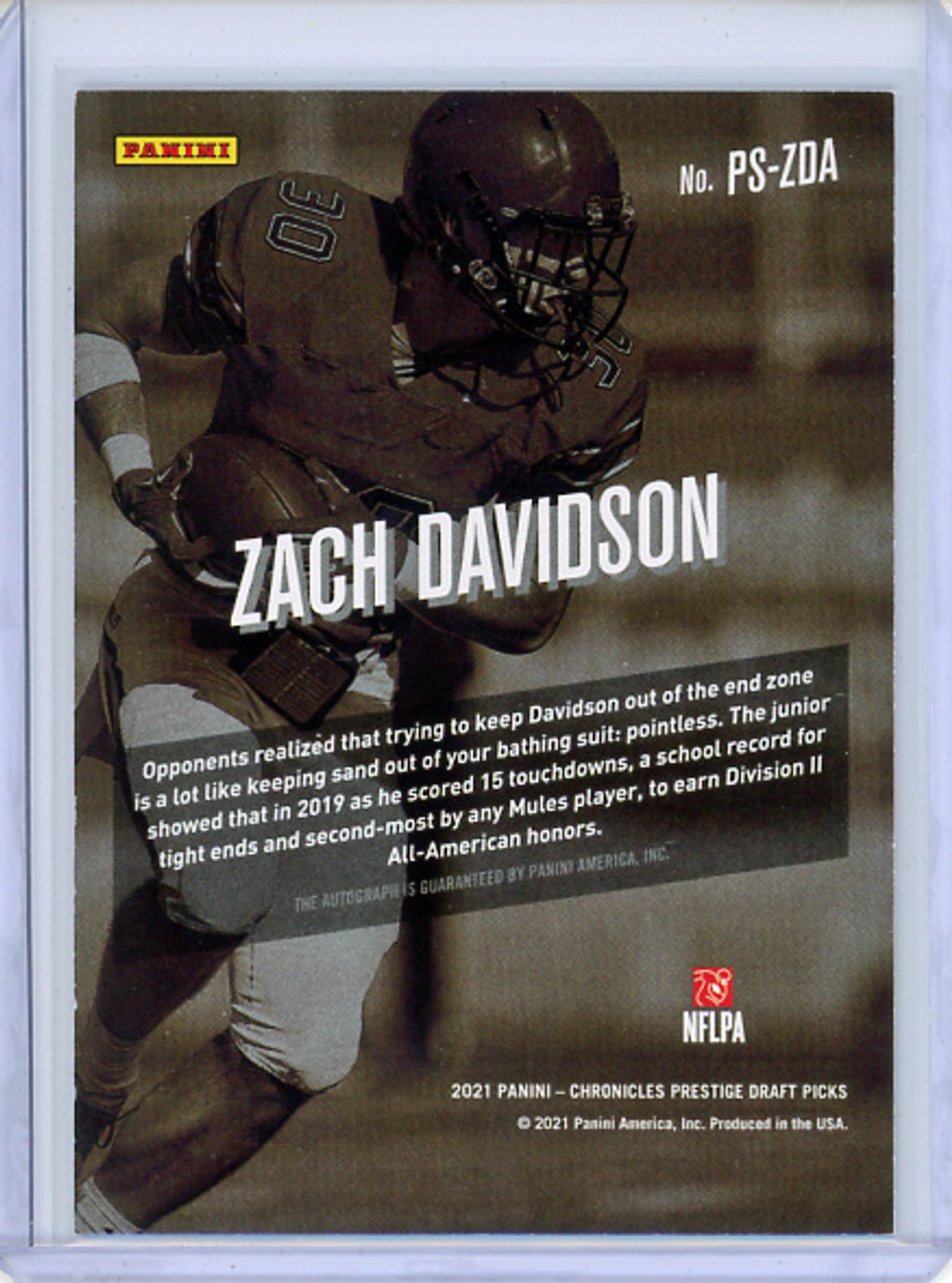 Zach Davidson 2021 Chronicles Draft Picks, Prestige Xtra Points Signatures #PS-ZDA (1) (CQ)
