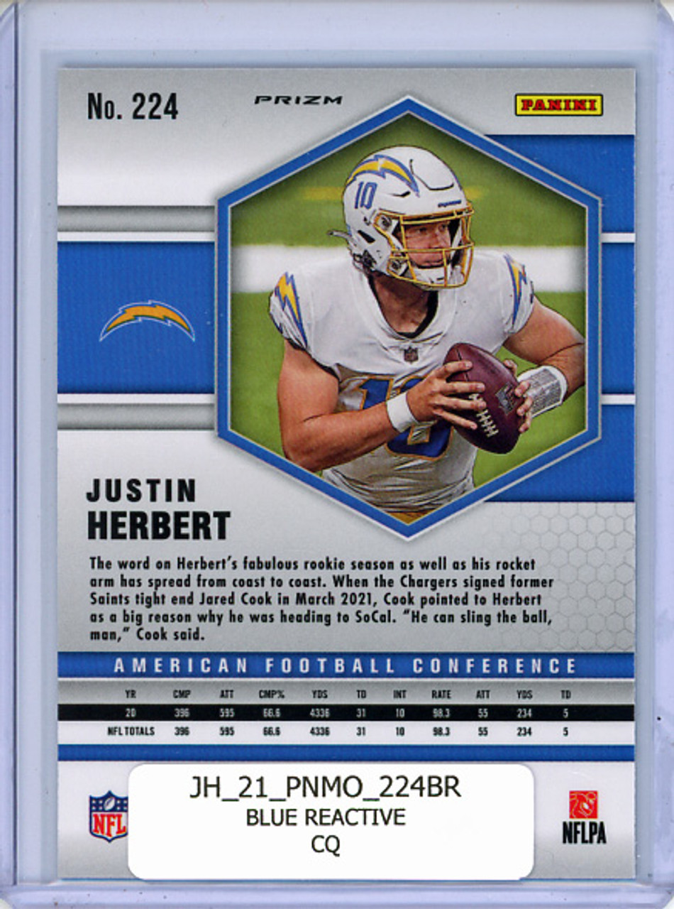 Justin Herbert 2021 Mosaic #224 AFC Blue Reactive (CQ)