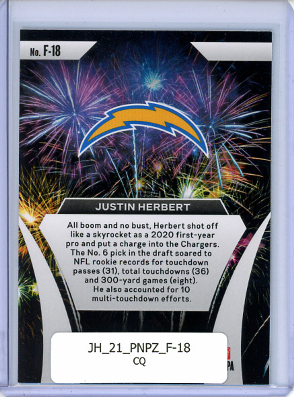 Justin Herbert 2021 Prizm, Fireworks #F-18 (CQ)