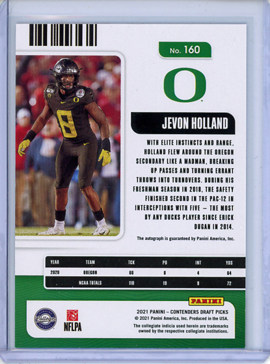 Jevon Holland 2021 Contenders Draft Picks #160 Autographs College Ticket Red (1) (CQ)