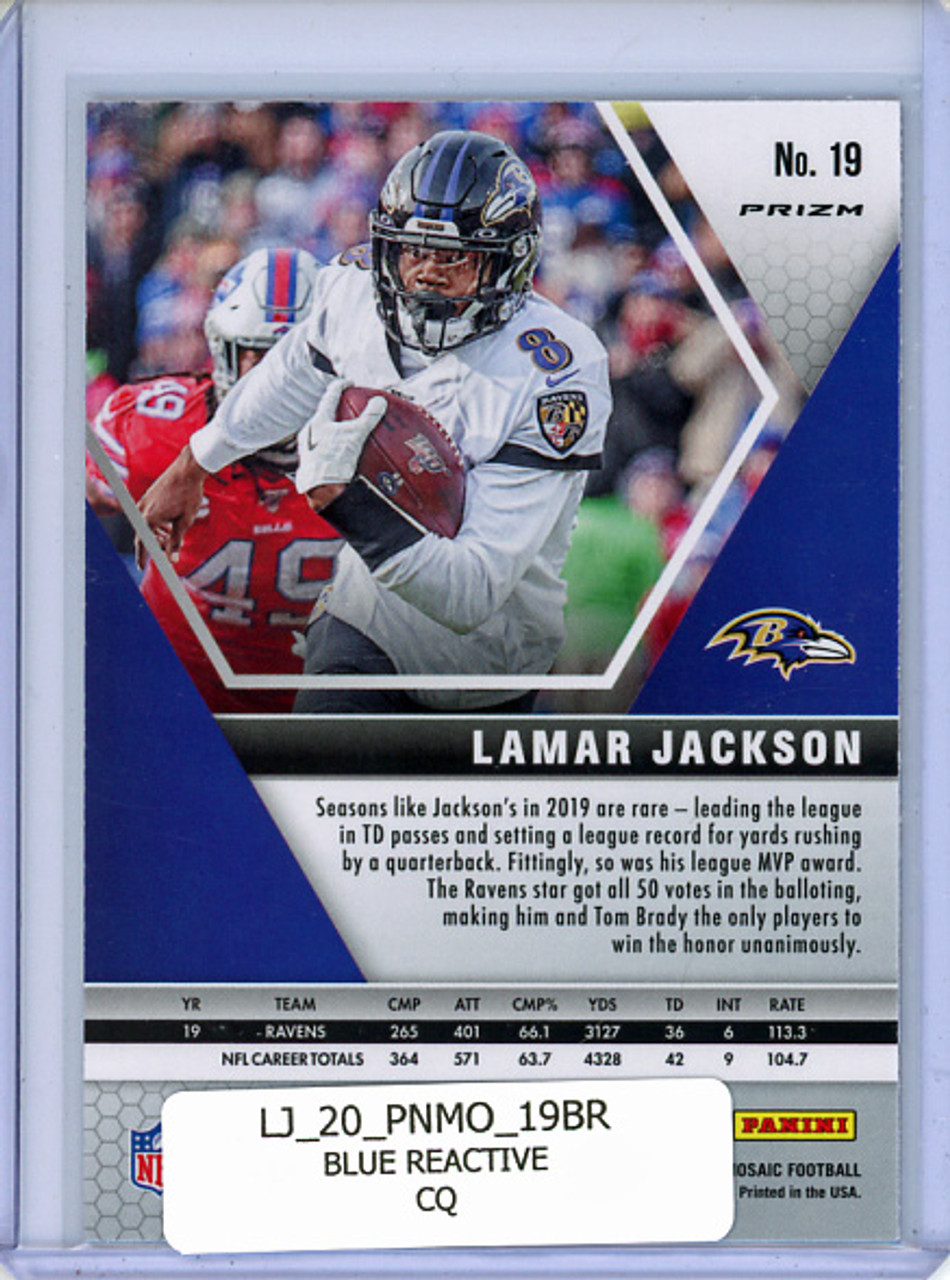 Lamar Jackson 2020 Mosaic #19 Blue Reactive (CQ)