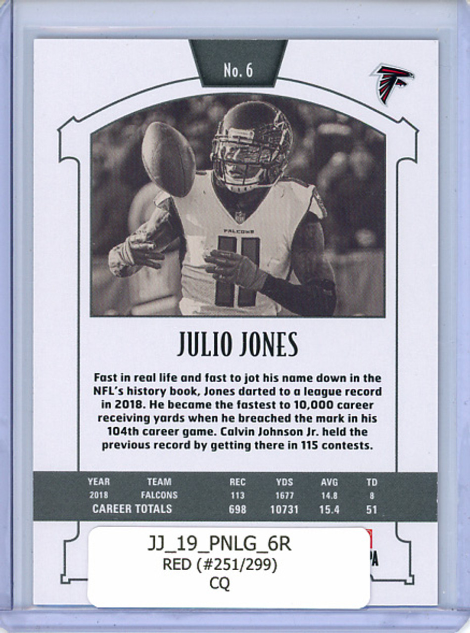 Julio Jones 2019 Legacy #6 Red (#251/299) (CQ)