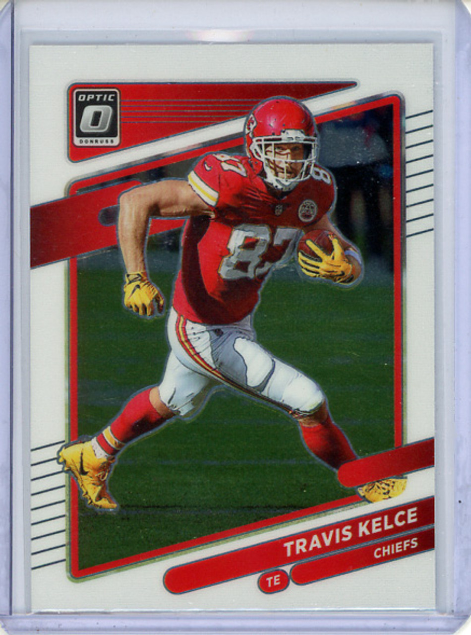 Travis Kelce 2021 Donruss Optic #33 "Prizm" Error on Back (CQ)