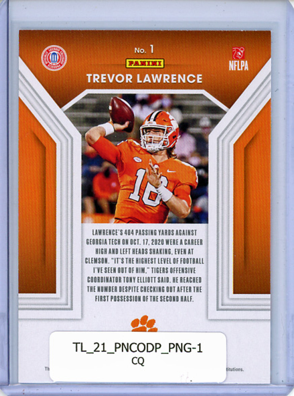 Trevor Lawrence 2021 Contenders Draft Picks, Playing the Numbers Game #1 (CQ)