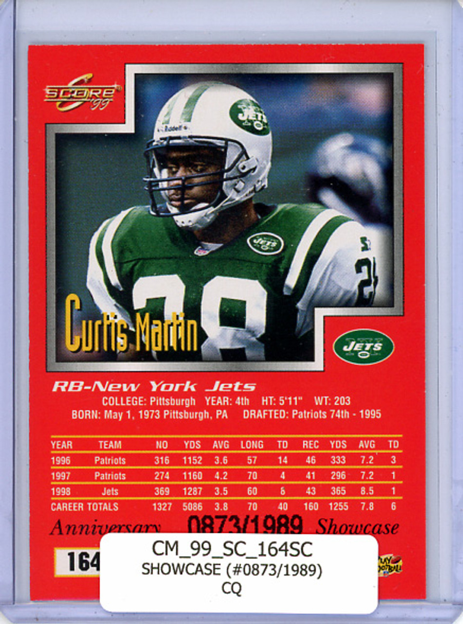 Curtis Martin 1999 Score #164 Showcase (#0873/1989) (CQ)