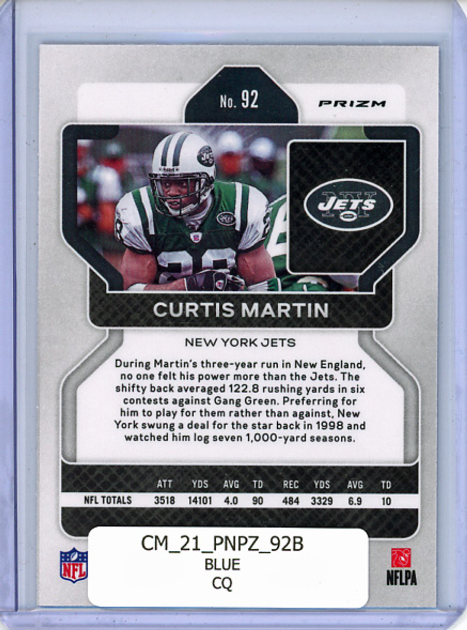 Curtis Martin 2021 Prizm #92 Blue (CQ)