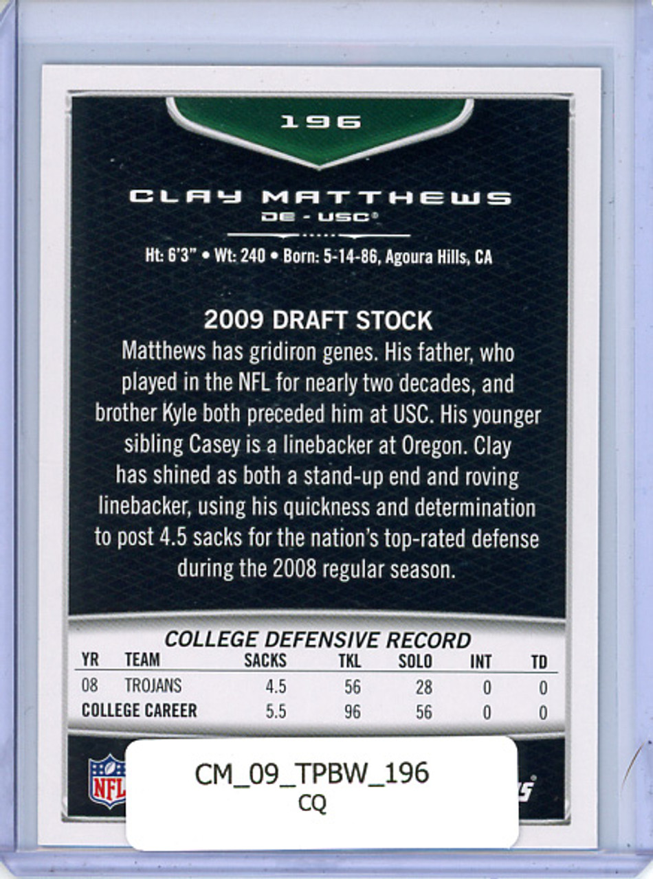 Clay Matthews 2009 Bowman #196 (CQ)