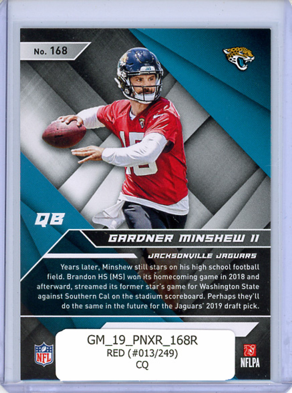 Gardner Minshew II 2019 XR #168 Red (#013/249) (CQ)