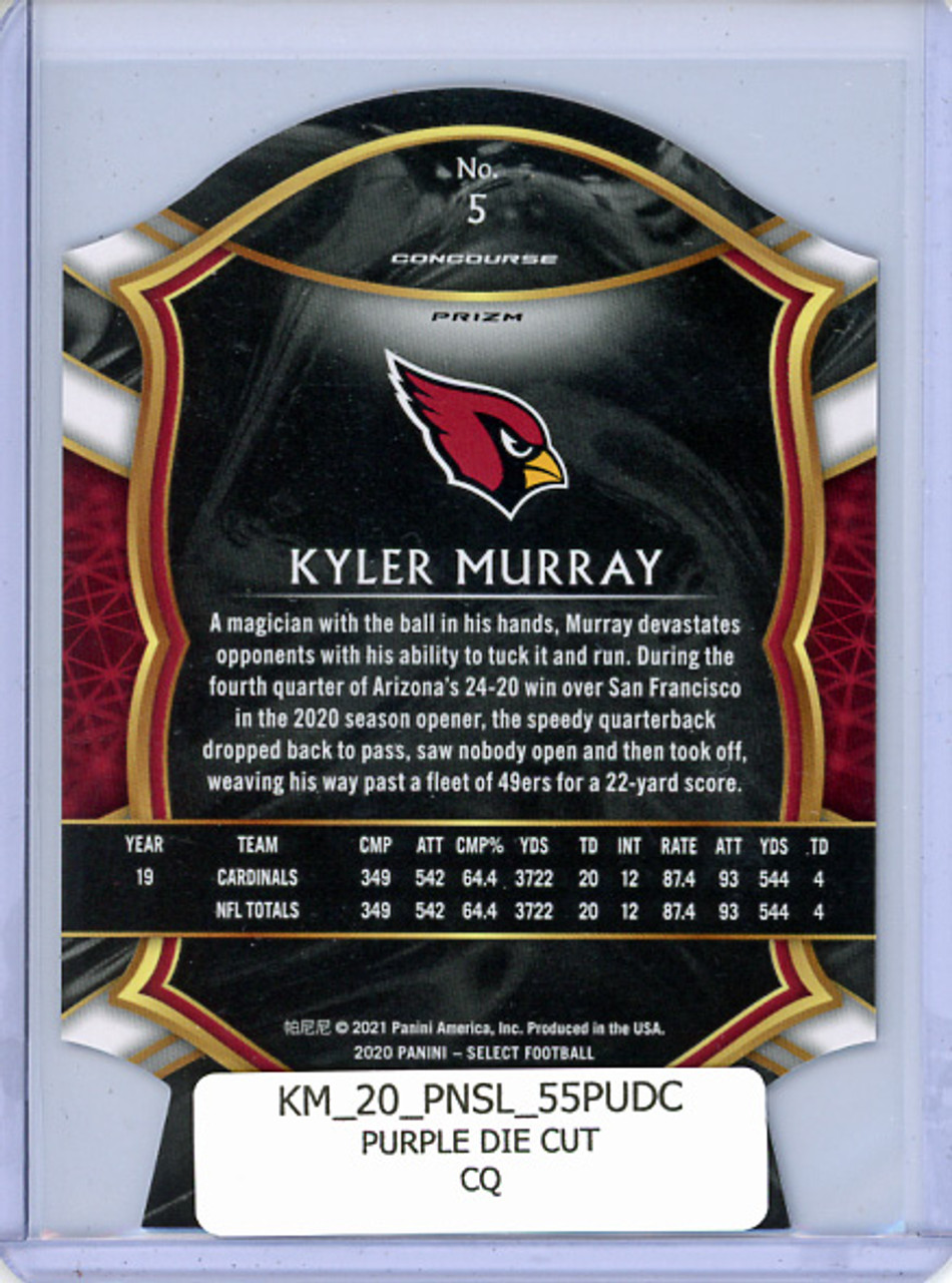 Kyler Murray 2020 Select #55 Concourse Purple Die Cut (CQ)