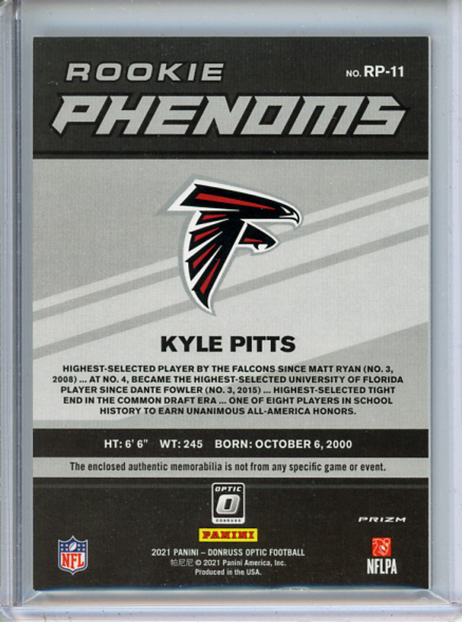 Kyle Pitts 2021 Donruss Optic, Rookie Phenoms Jerseys #RP-11 Blue Hyper (1) (CQ)