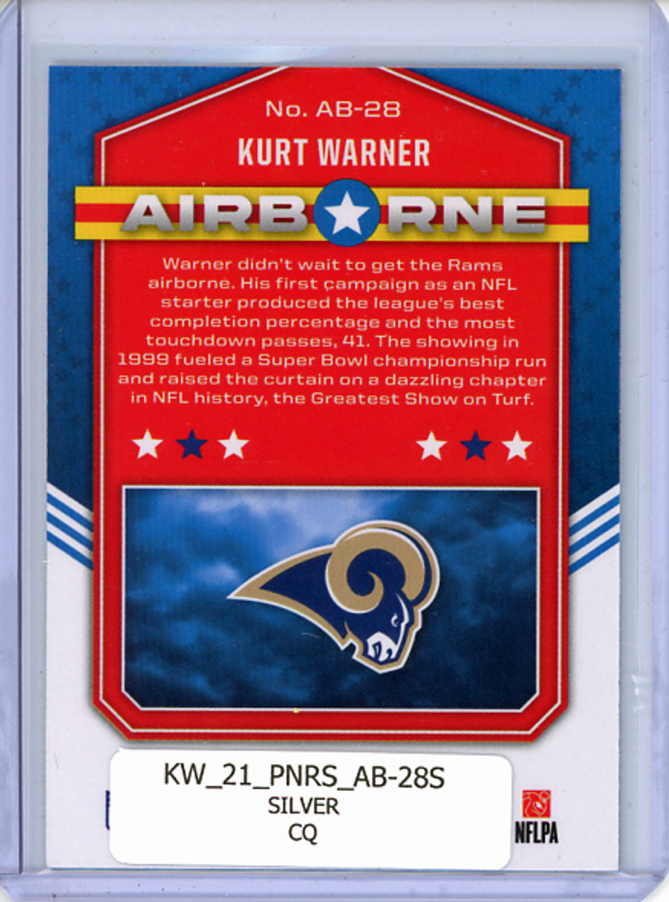 Kurt Warner 2021 Rookies & Stars, Airborne #AB-28 Silver (CQ)