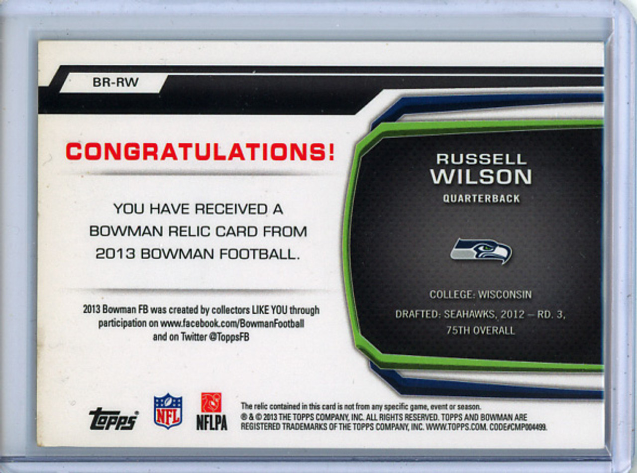 Russell Wilson 2013 Bowman, Relics #BR-RW (1) (CQ)
