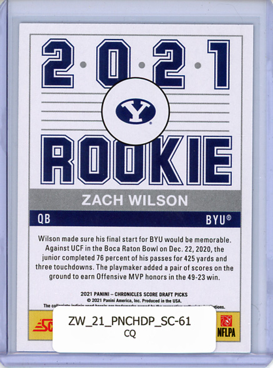 Zach Wilson 2021 Chronicles Draft Picks, Score #61 (CQ)