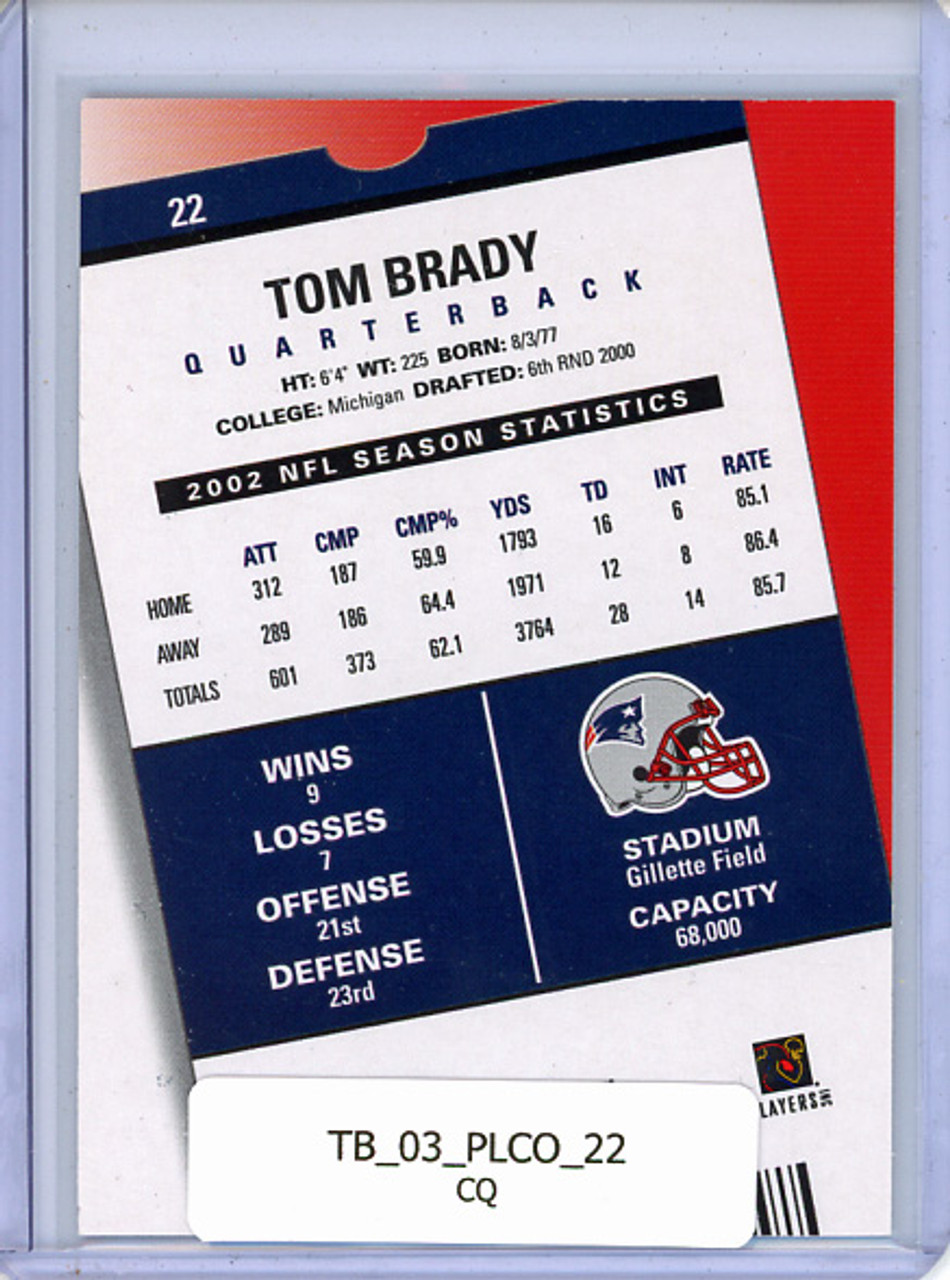 Tom Brady 2003 Playoff Contenders #22 (CQ)