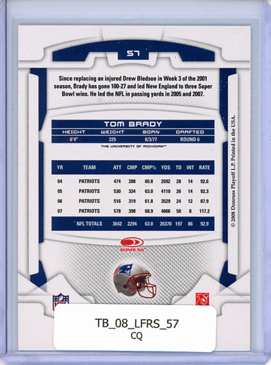 Tom Brady 2008 Leaf Rookies & Stars #57 (CQ)