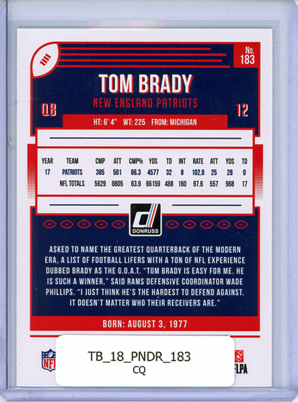 Tom Brady 2018 Donruss #183 (CQ)