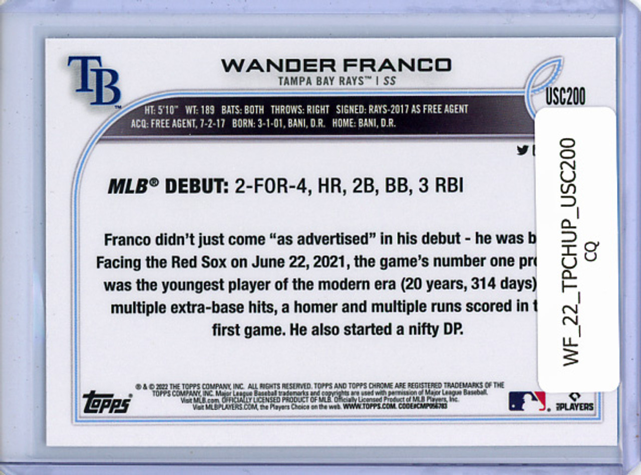 Wander Franco 2022 Topps Chrome Update #USC200 Rookie Debut (CQ)