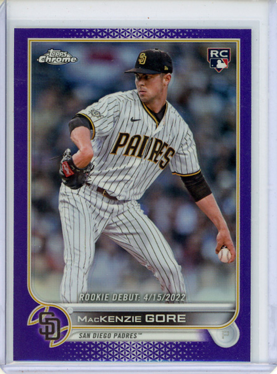 MacKenzie Gore 2022 Topps Chrome Update #USC19 Rookie Debut Purple Refractors (CQ)