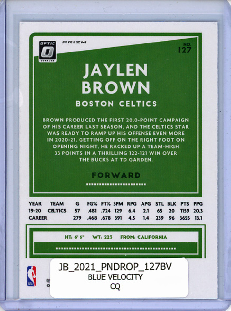 Jaylen Brown 2020-21 Donruss Optic #127 Blue Velocity (CQ)